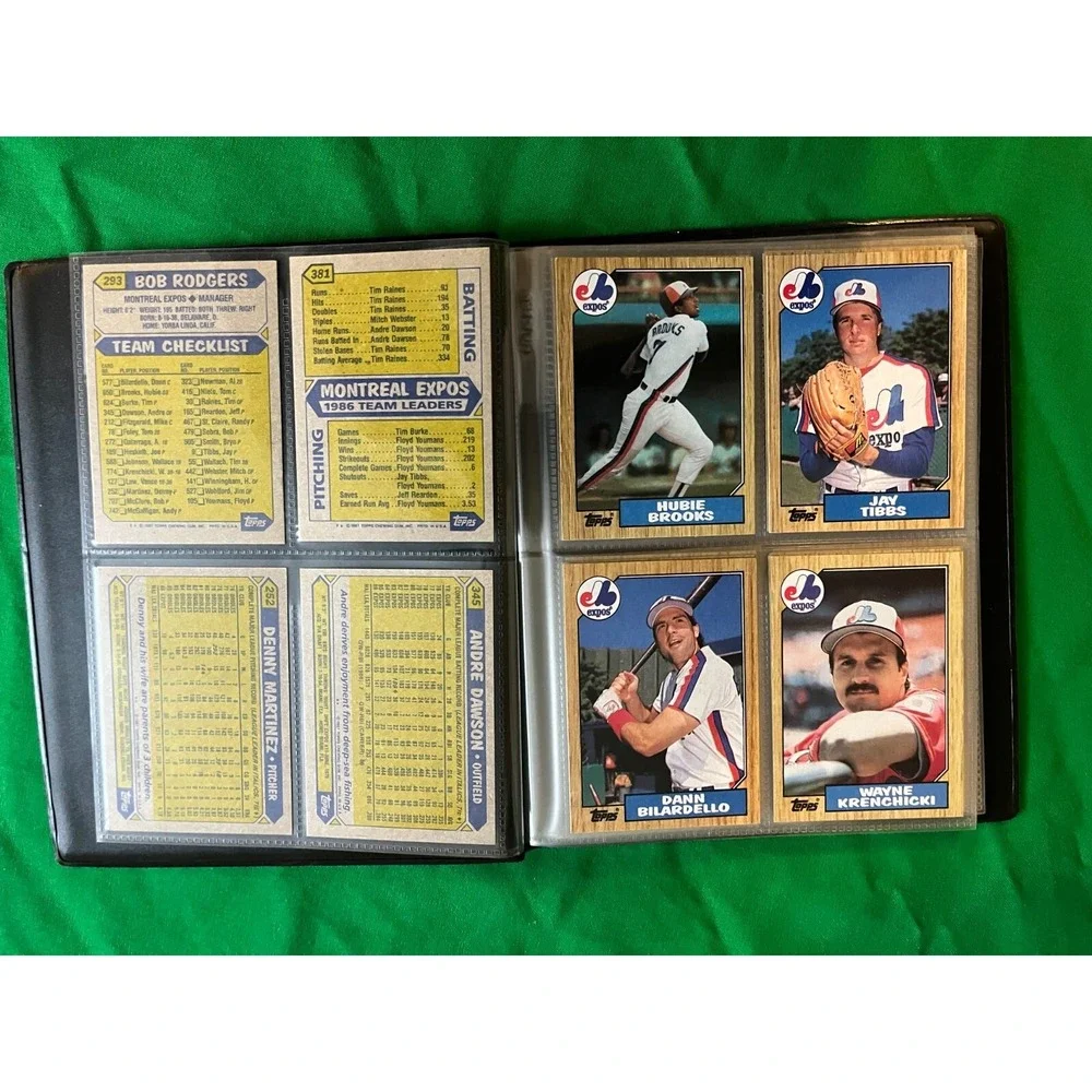 Montreal Expos 1987 Topps Team Set with 40 card‎ collector album.